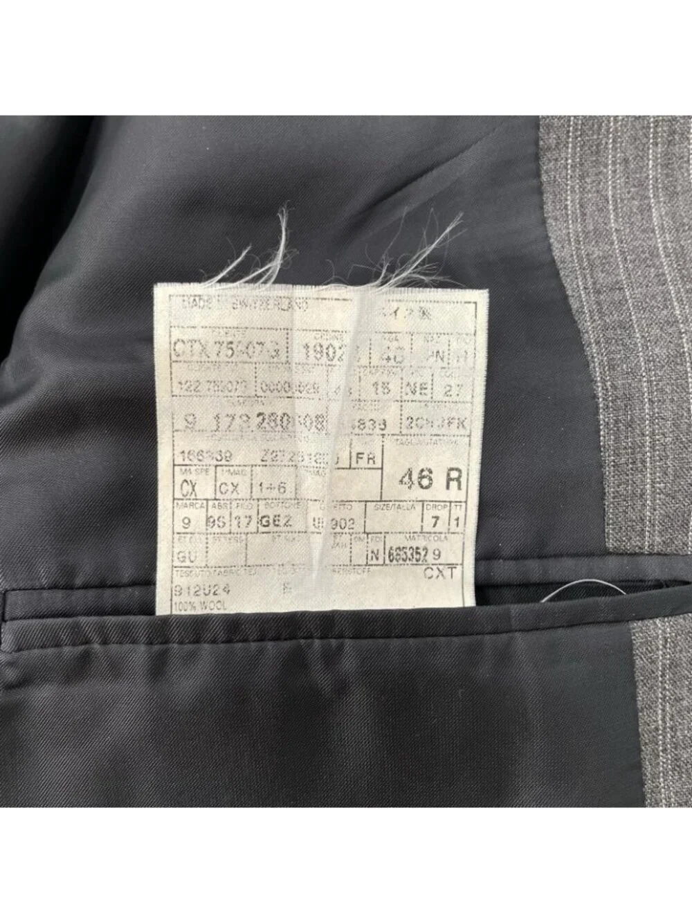 Gucci Gray Wool Striped Single Suit 46